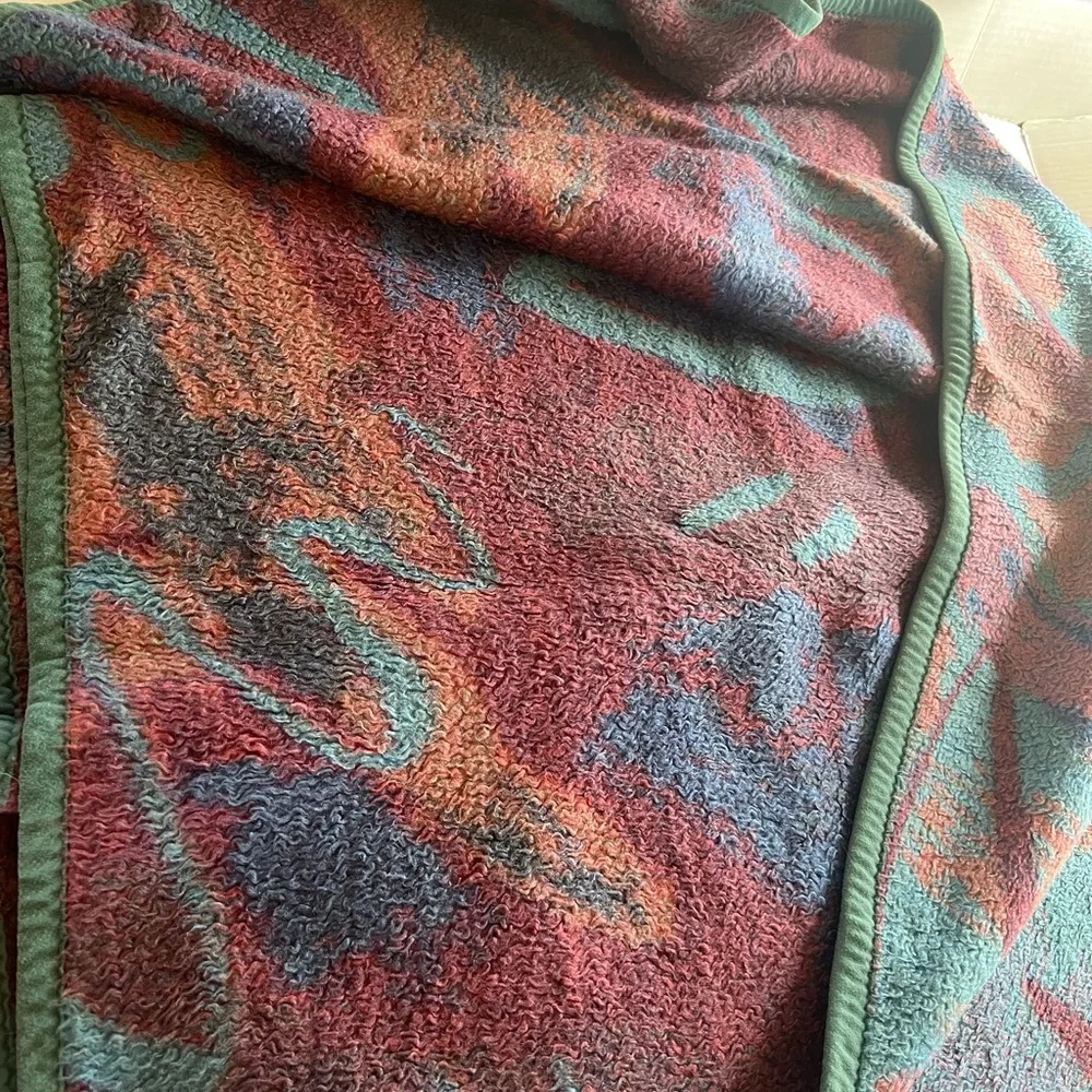Vintage Biederlack blanket Reversible abstract pattern